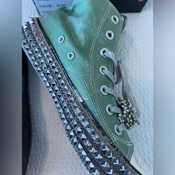 NEW Nan-Ku Couture Free People Cruise Studded Aloe High Top Sneaker - Picture 7 of 14